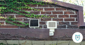 solar powered light on house