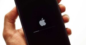 Software updating in apple iphone in hand