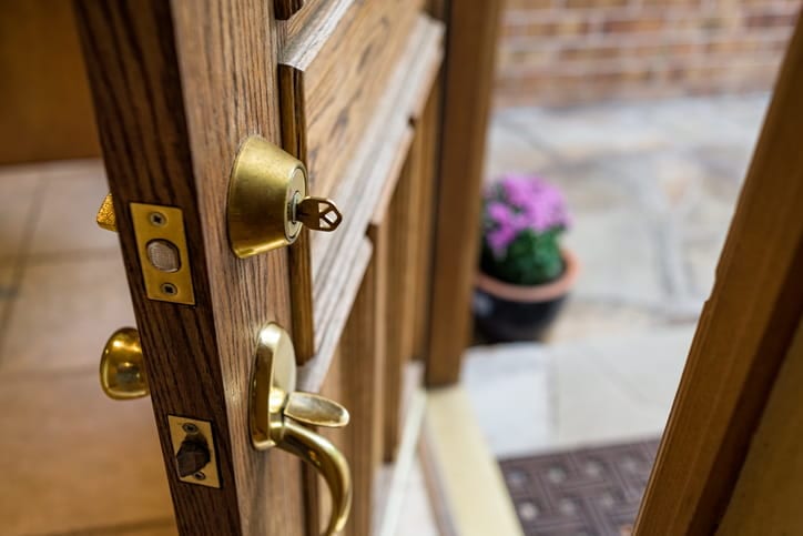 ront Door Left Open with Key in Lock