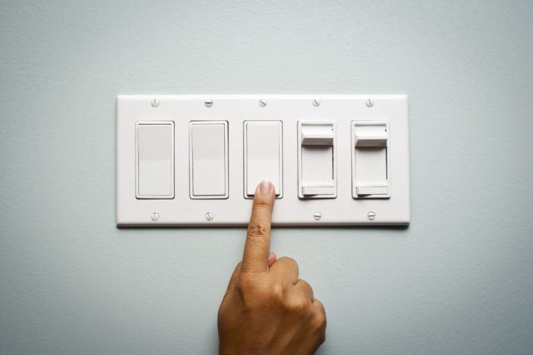 turning on light switch panel