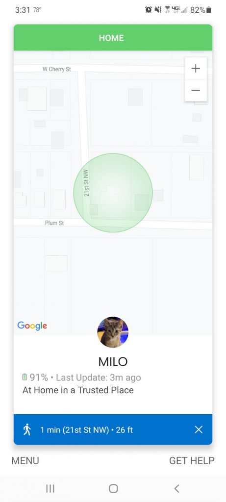 Jiobit tracking in regular map