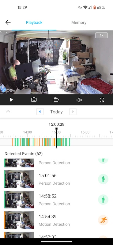 Tapo app local storage video playback