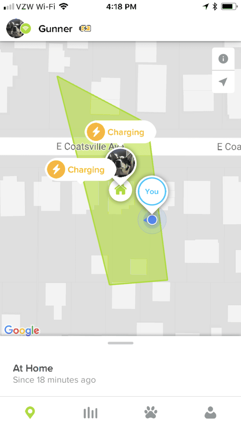 Screenshot of Whistle App using geo location