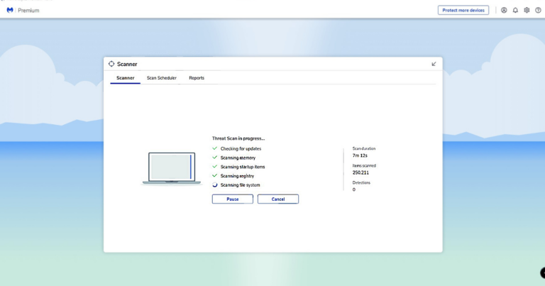 Image of Malwarebytes showing all of the areas of the computer it scanned.