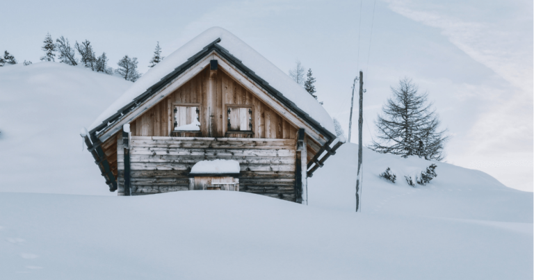 Roof covered in snow