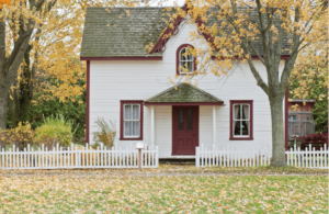 home with red door